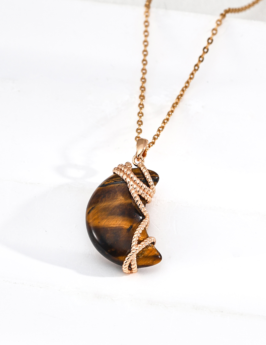 Tiger Eye Woven-Texture Necklace