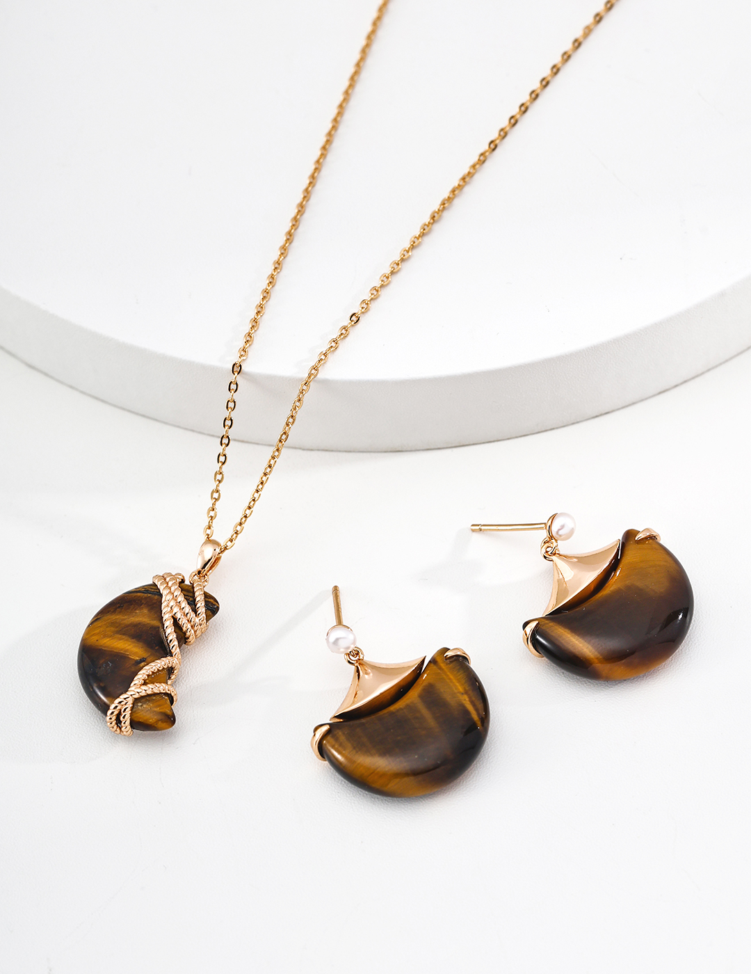 Tiger Eye Fortune Skirt Earrings